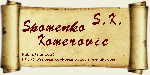 Spomenko Komerović vizit kartica